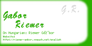 gabor riemer business card